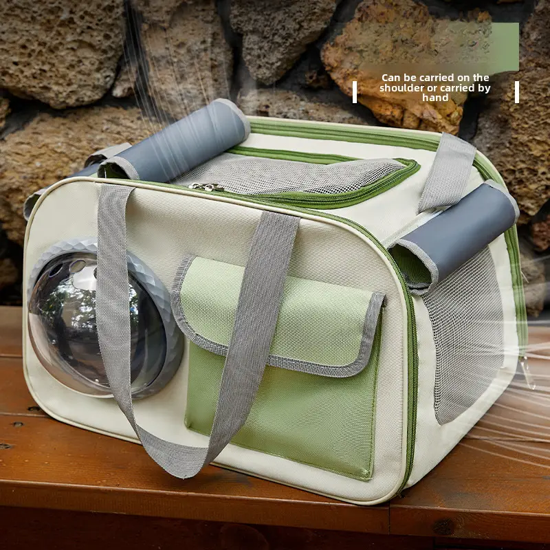 Pet Cat Bag Foldable Adjustable Shoulder Bag Yellow White - Image 13