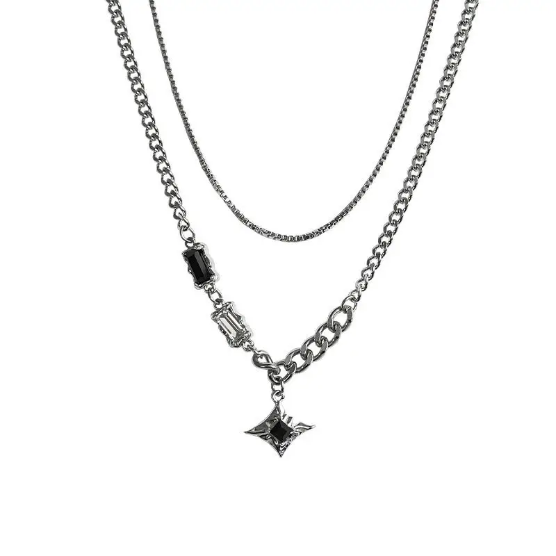Star Double-Layer Necklace Men's Trendy Sweater Chain Accessible Luxury Niche Design - Image 113