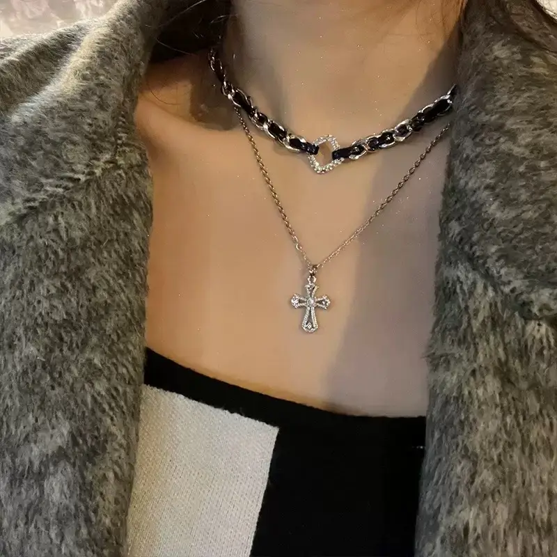 Star Double-Layer Necklace Men's Trendy Sweater Chain Accessible Luxury Niche Design - Image 102