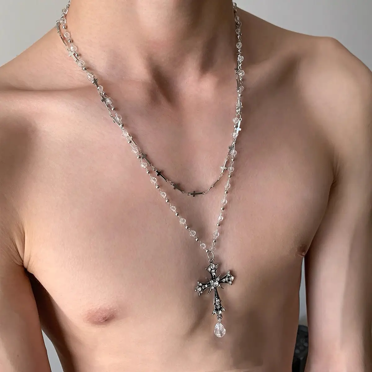 Star Double-Layer Necklace Men's Trendy Sweater Chain Accessible Luxury Niche Design - Image 31