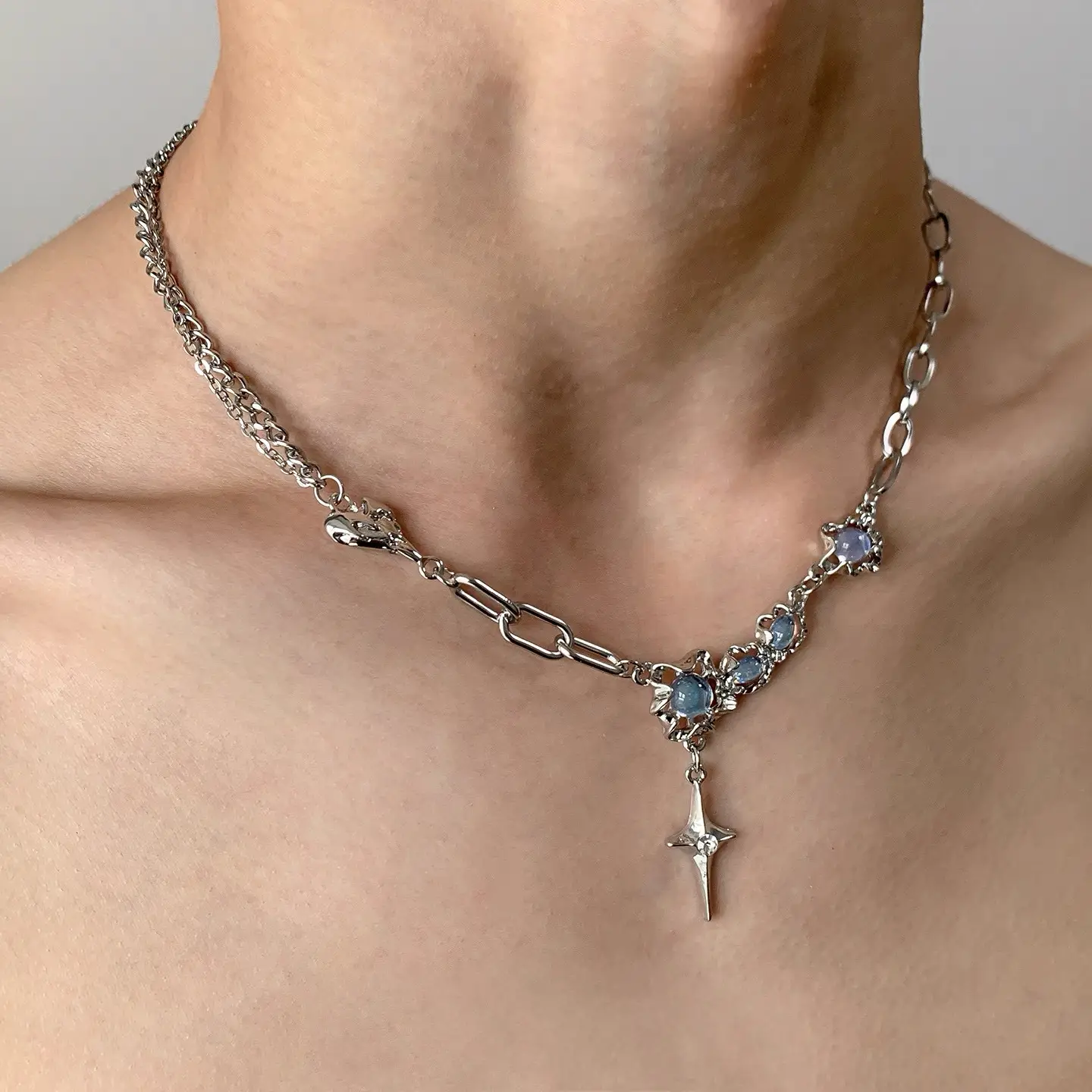 Star Double-Layer Necklace Men's Trendy Sweater Chain Accessible Luxury Niche Design - Image 32