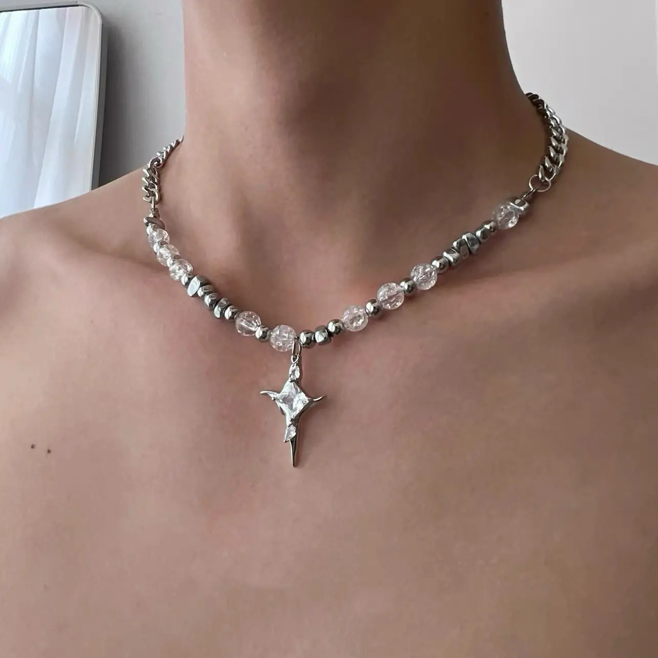 Star Double-Layer Necklace Men's Trendy Sweater Chain Accessible Luxury Niche Design - Image 4