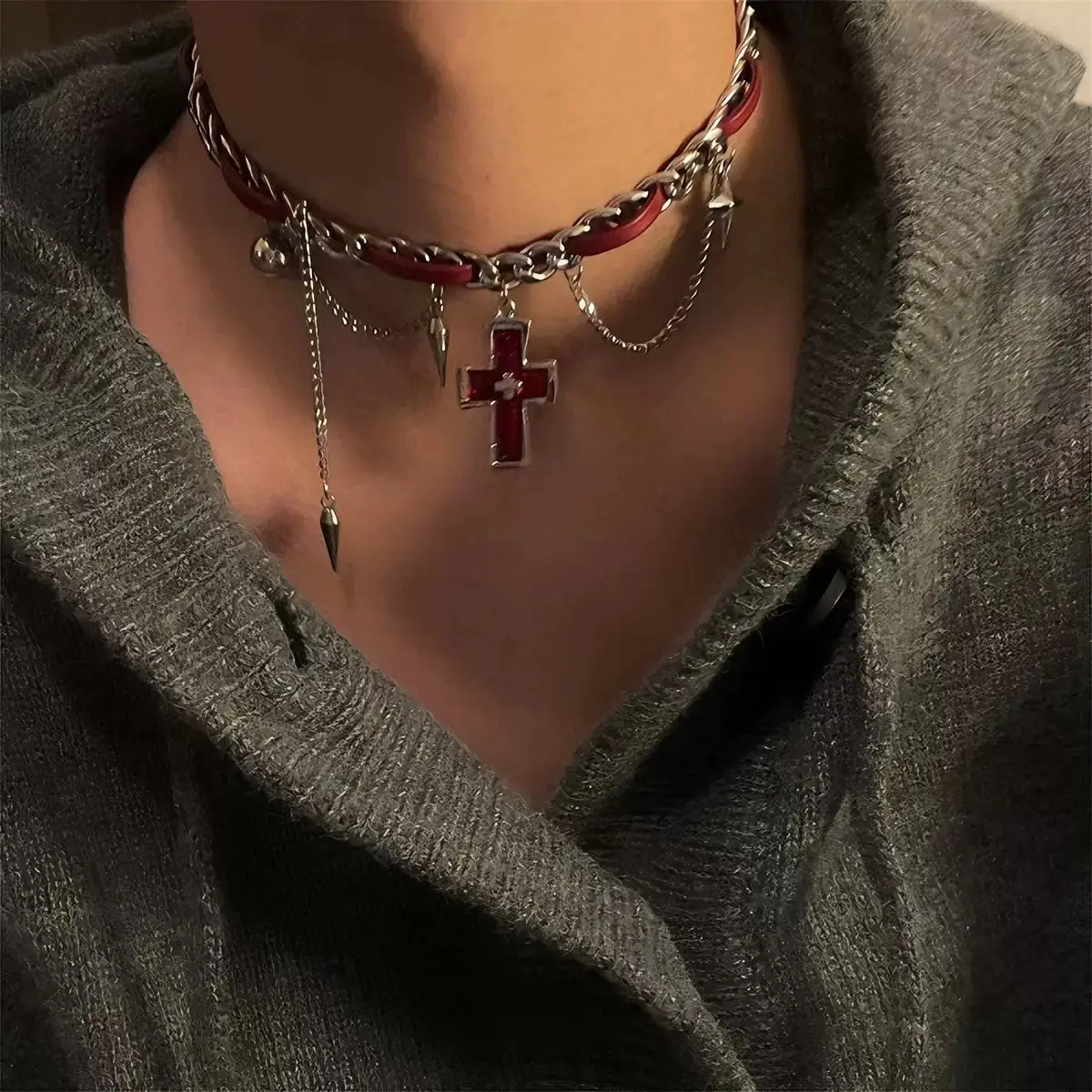 Star Double-Layer Necklace Men's Trendy Sweater Chain Accessible Luxury Niche Design - Image 49