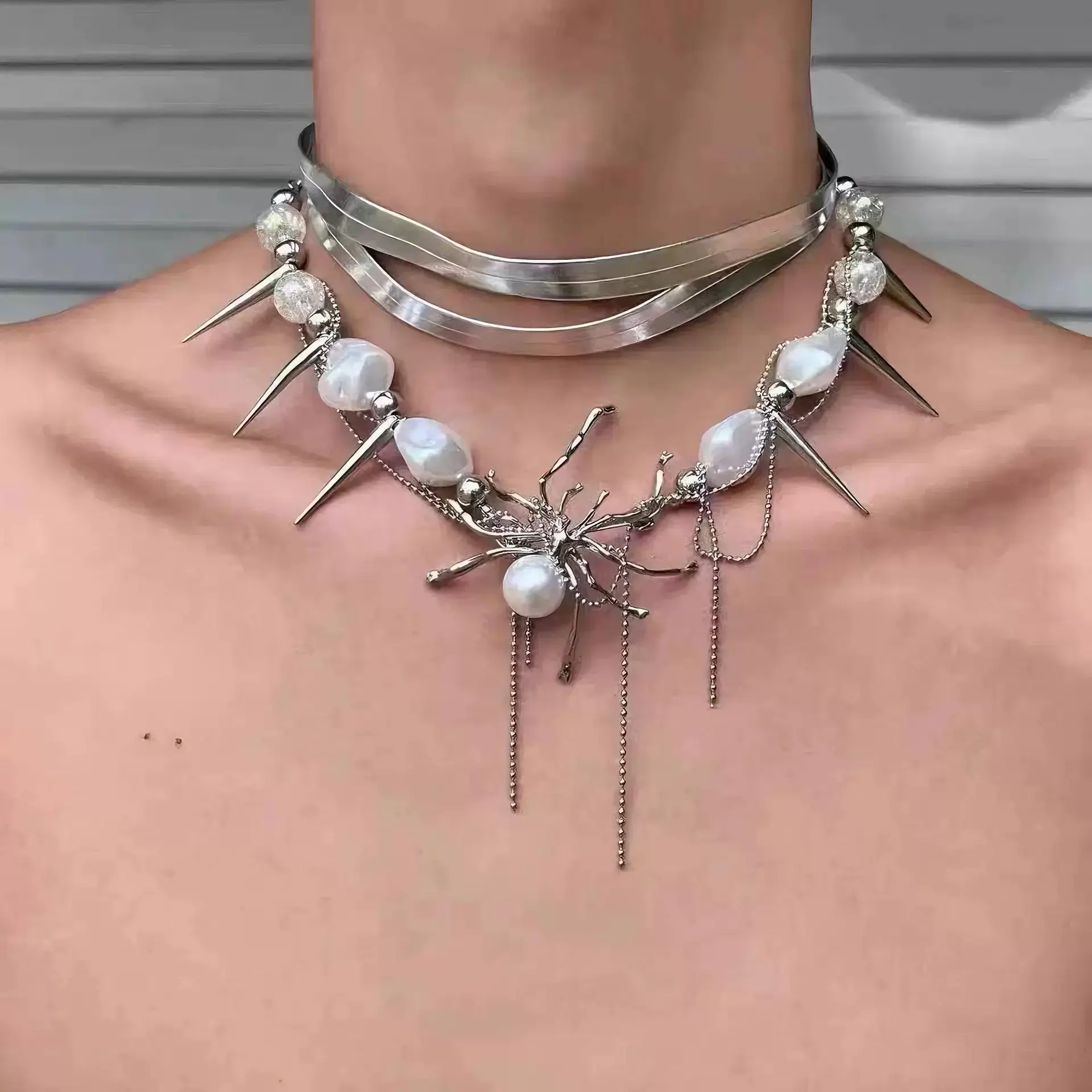 Star Double-Layer Necklace Men's Trendy Sweater Chain Accessible Luxury Niche Design - Image 5