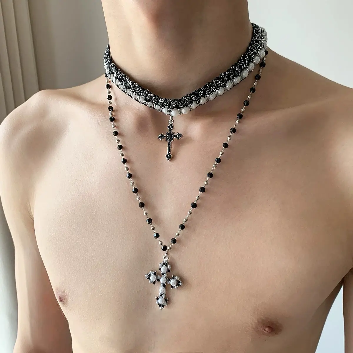 Star Double-Layer Necklace Men's Trendy Sweater Chain Accessible Luxury Niche Design - Image 51