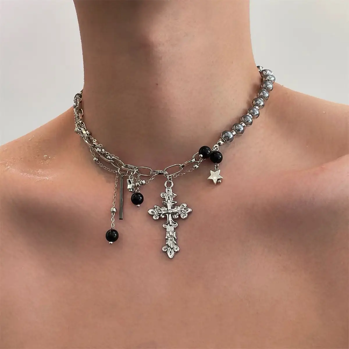 Star Double-Layer Necklace Men's Trendy Sweater Chain Accessible Luxury Niche Design - Image 83