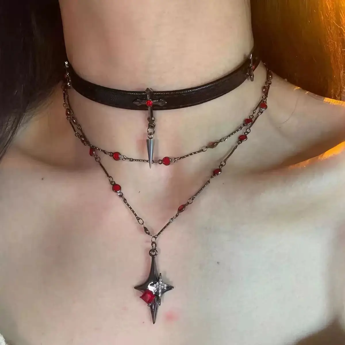 Star Double-Layer Necklace Men's Trendy Sweater Chain Accessible Luxury Niche Design - Image 98