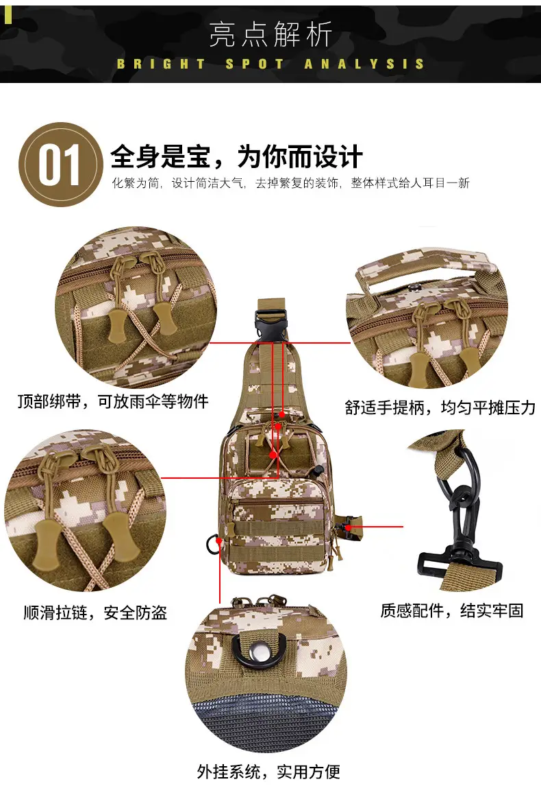 Camouflage Crossbody Bag for Men Tactical Outdoor Sports — feature 8
