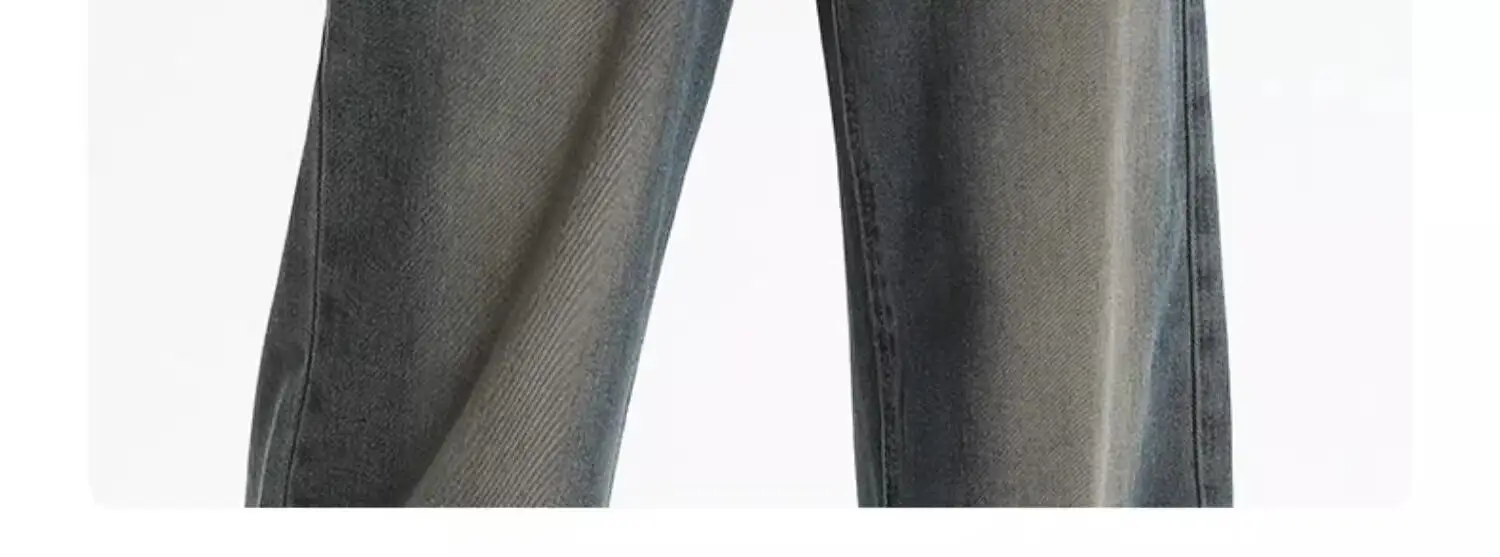 Retro Distressed Dark Blue Wide Leg Jeans Women — feature 5