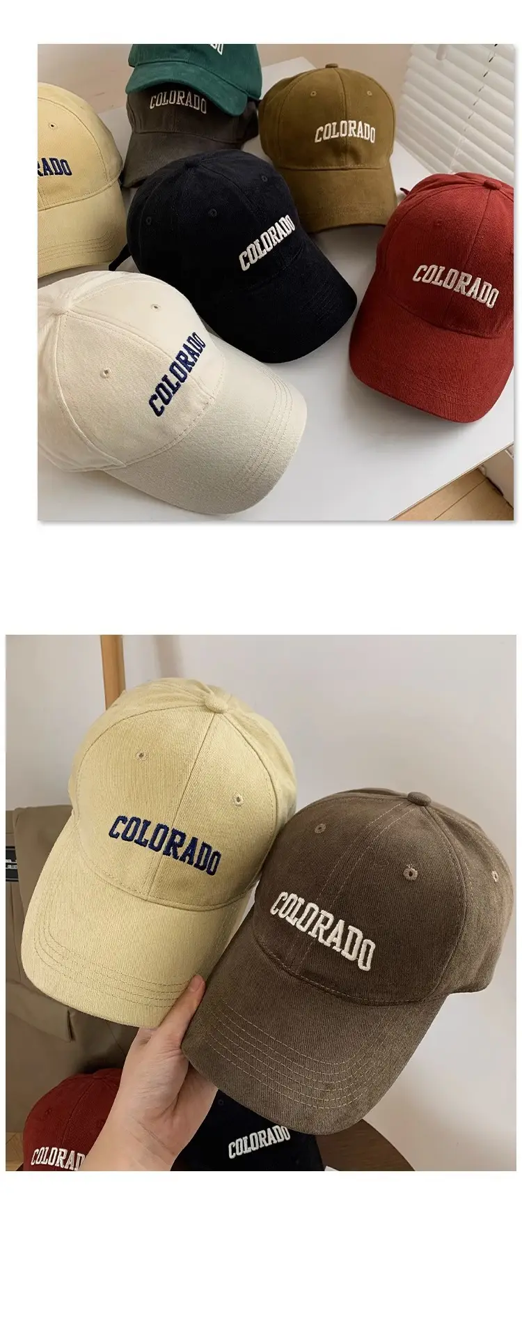 Colorado Lettered Baseball Cap for Women, Cream, Wide Brim, 2024 — feature 21