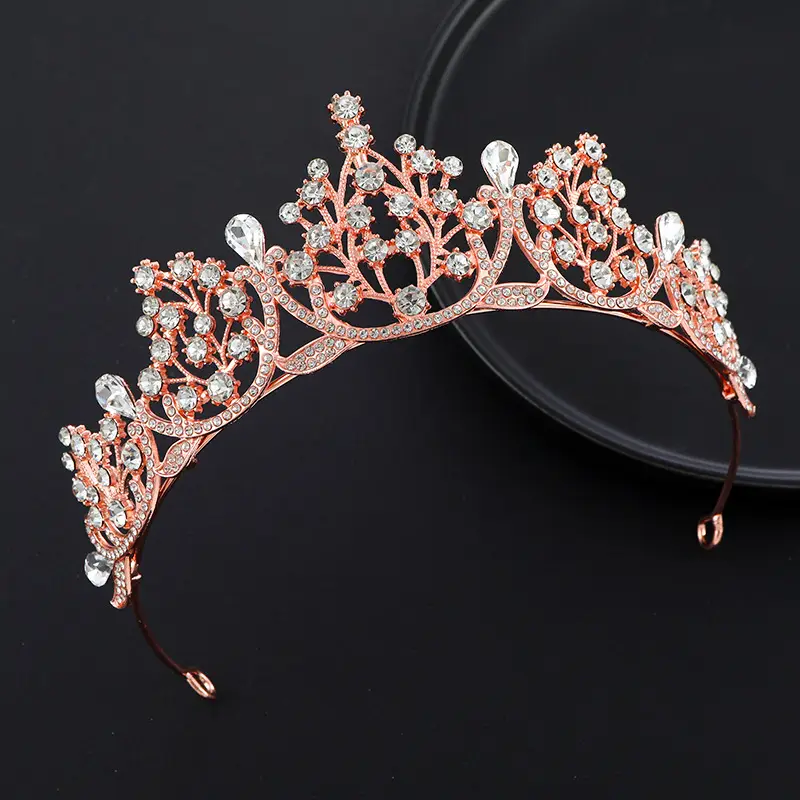 Crystal Crown Princess Hair Accessory Green Emerald Bridal Wedding - Image 3