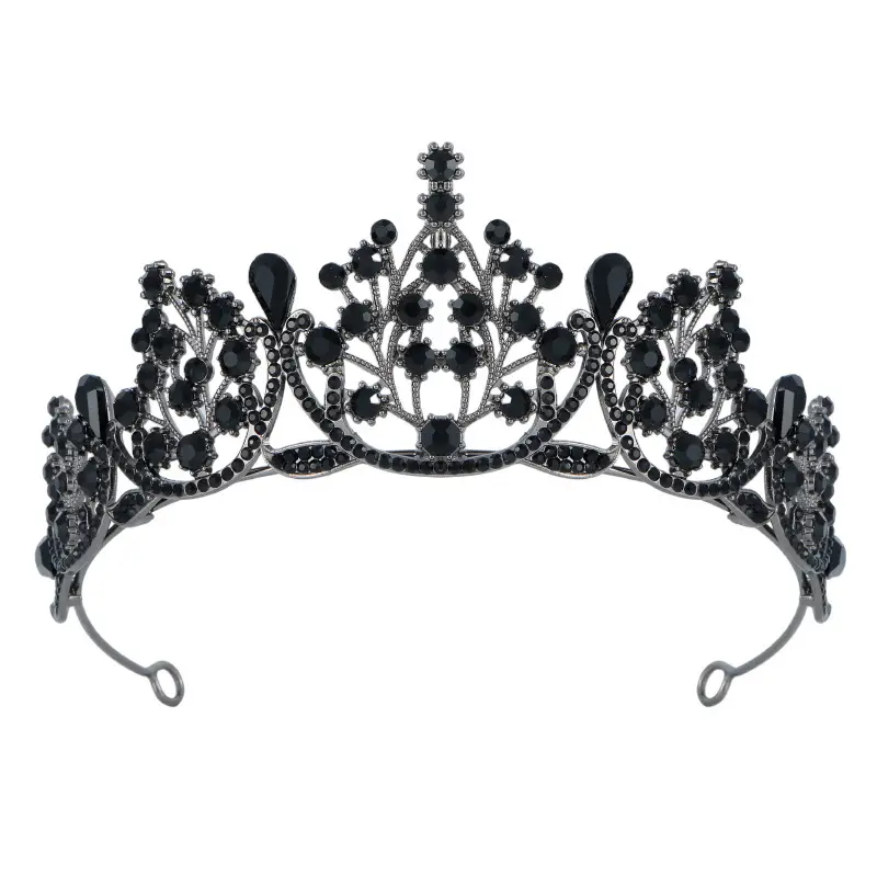 Crystal Crown Princess Hair Accessory Green Emerald Bridal Wedding - Image 8