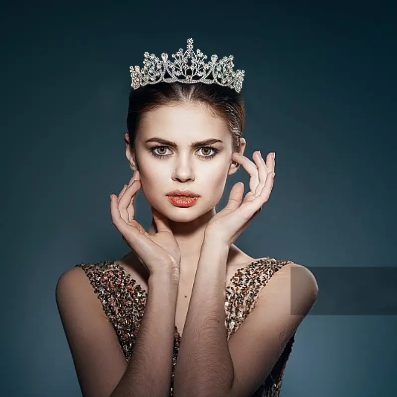 Crystal Crown Princess Hair Accessory Green Emerald Bridal Wedding — feature 33