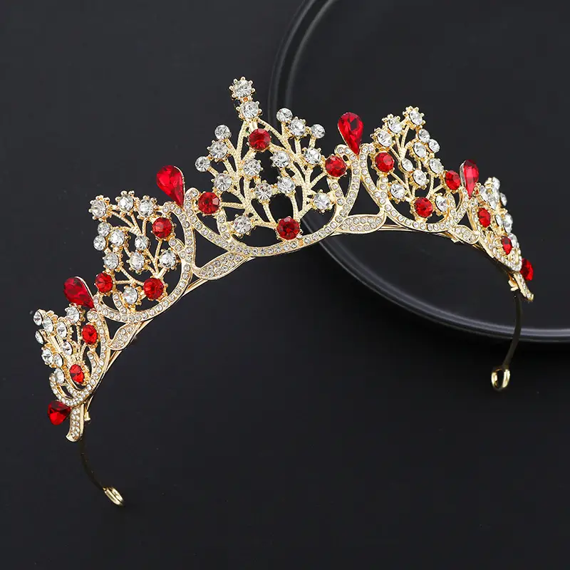 Crystal Crown Princess Hair Accessory Green Emerald Bridal Wedding - Image 5