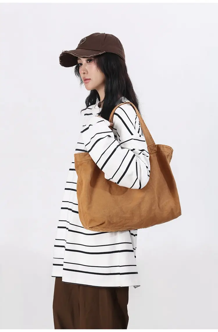 Large Canvas Tote Bag for Women Brown Green 2023 â feature 12