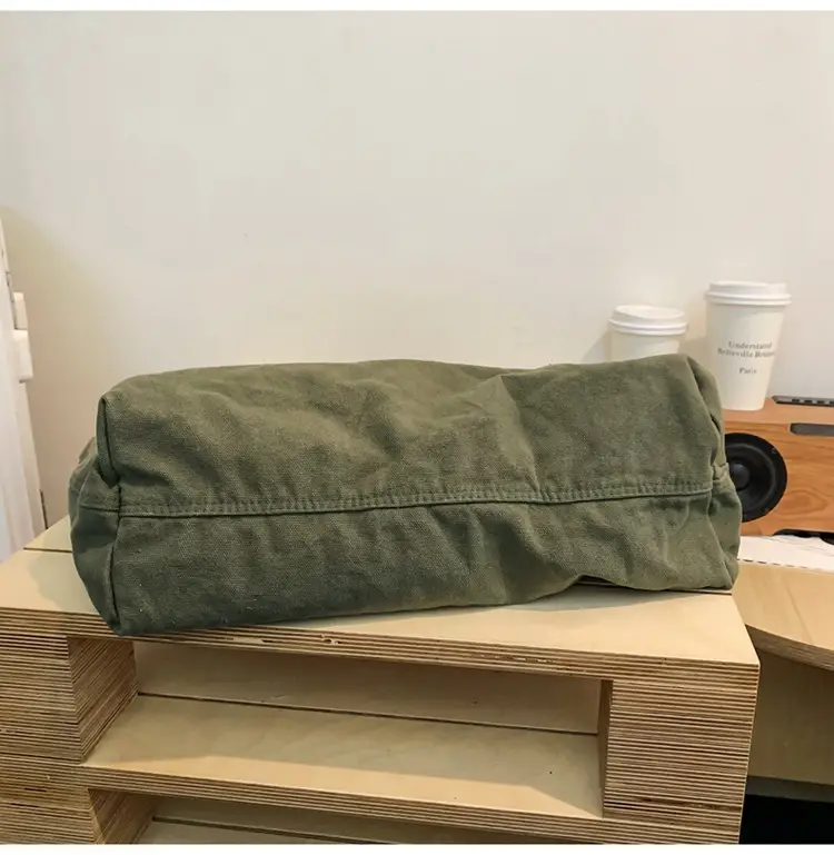 Large Canvas Tote Bag for Women Brown Green 2023 â feature 19