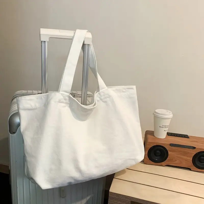 Large Canvas Tote Bag for Women Brown Green 2023 - Image 4