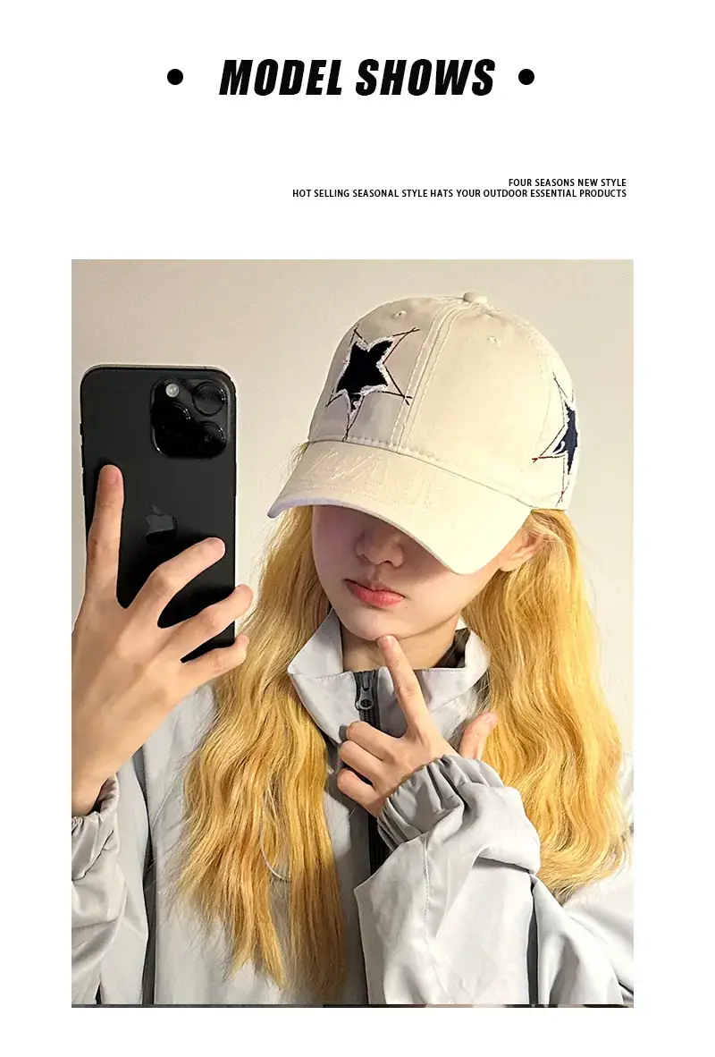 Star Baseball Cap Men Women 2024 Wide Brim Sun Hat — feature 3
