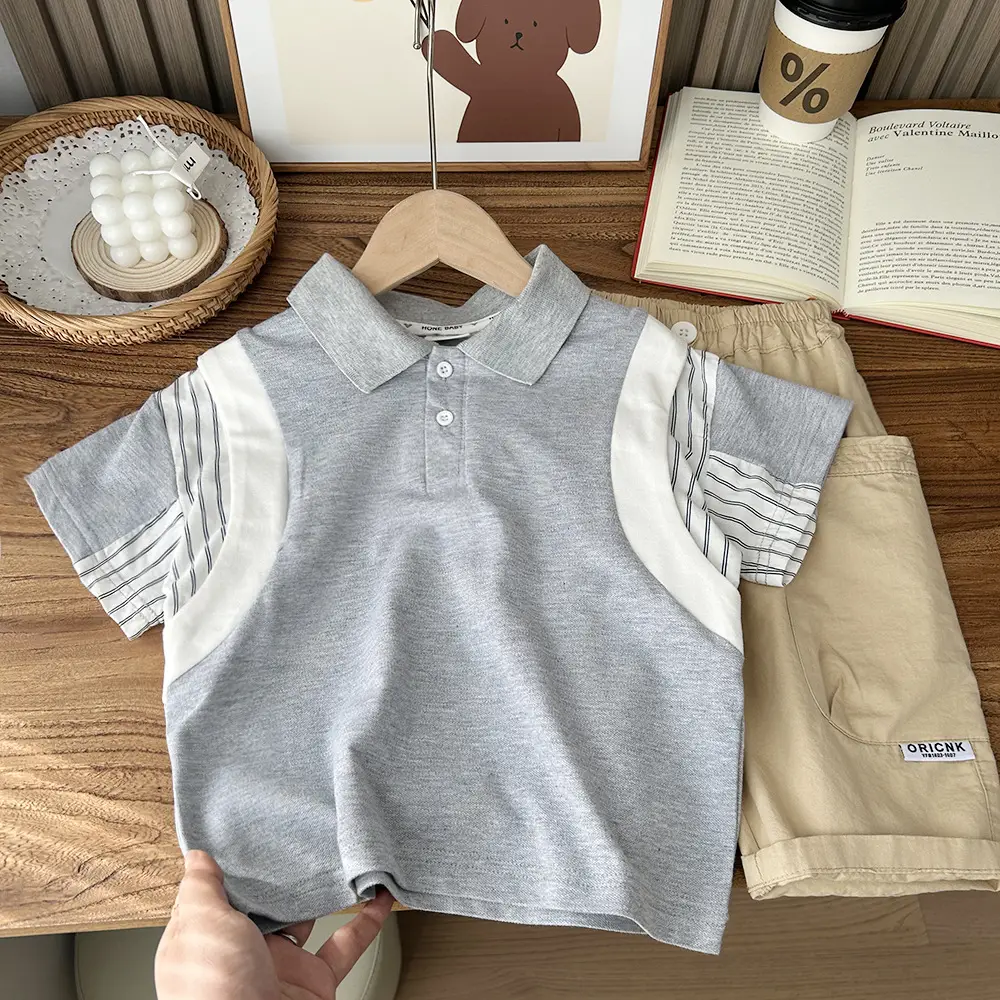 2024 Cotton Stretch T-Shirt for Boys Summer White - Image 2