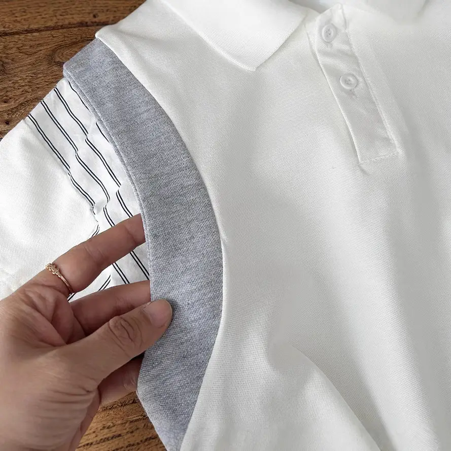 2024 Cotton Stretch T-Shirt for Boys Summer White - Image 5