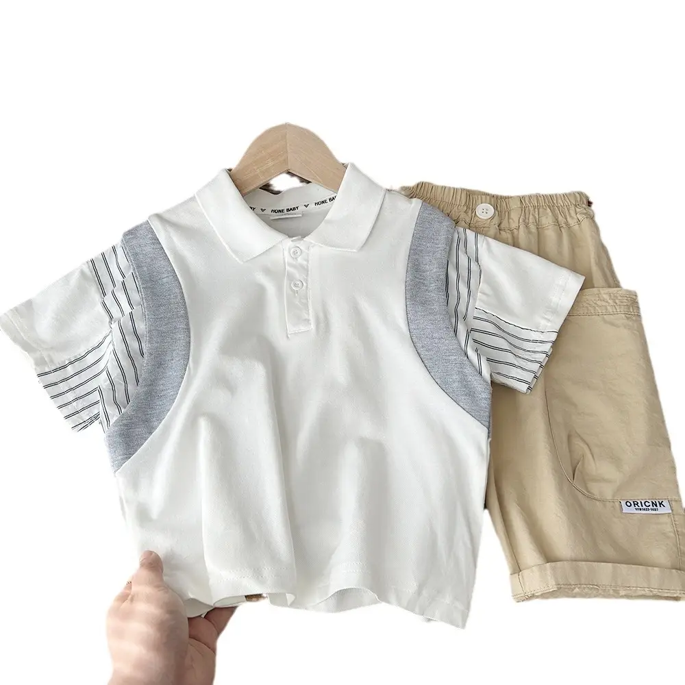 2024 Cotton Stretch T-Shirt for Boys Summer White - Image 6