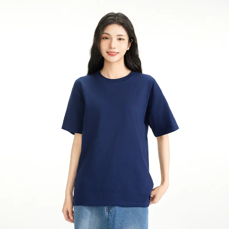 Japanese style 230g heavy cotton short sleeve t-shirt women's all-match round neck shoulder top solid color half sleeve wholesale T-shirt men — feature 10