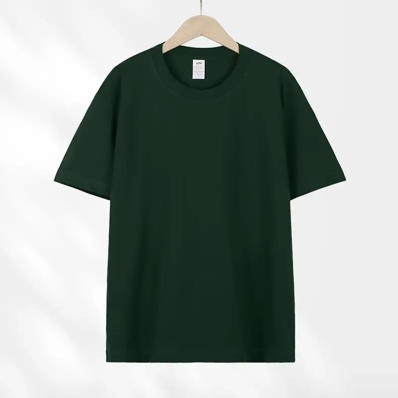 Japanese style 230g heavy cotton short sleeve t-shirt women's all-match round neck shoulder top solid color half sleeve wholesale T-shirt men