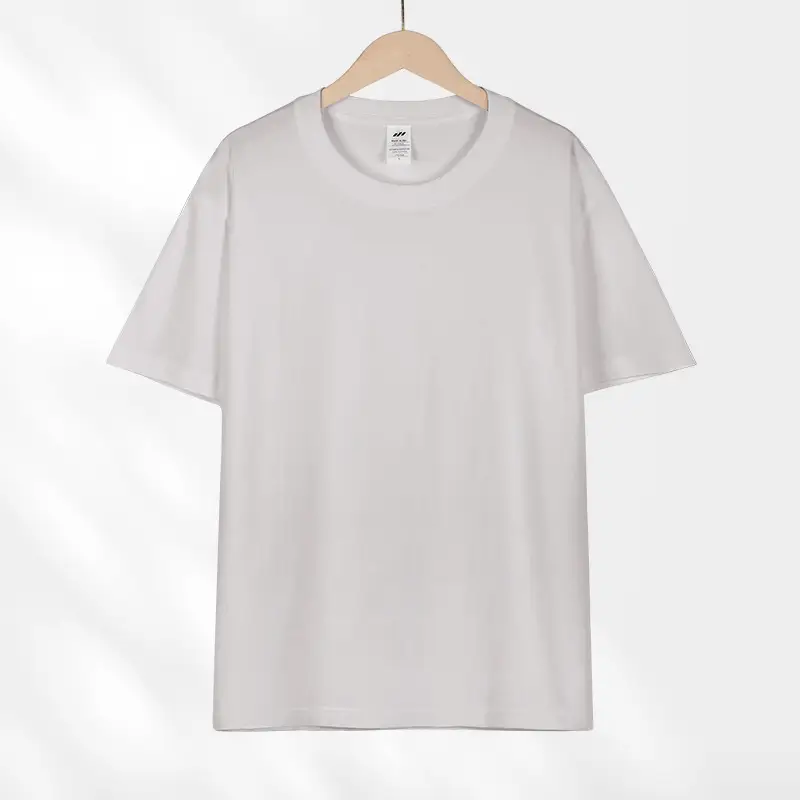 Japanese style 230g heavy cotton short sleeve t-shirt women's all-match round neck shoulder top solid color half sleeve wholesale T-shirt men