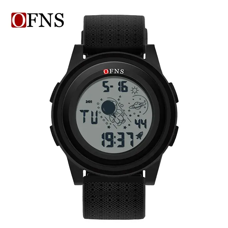Ofns Digital Watch Black White 5.5" Student Watch - Image 3