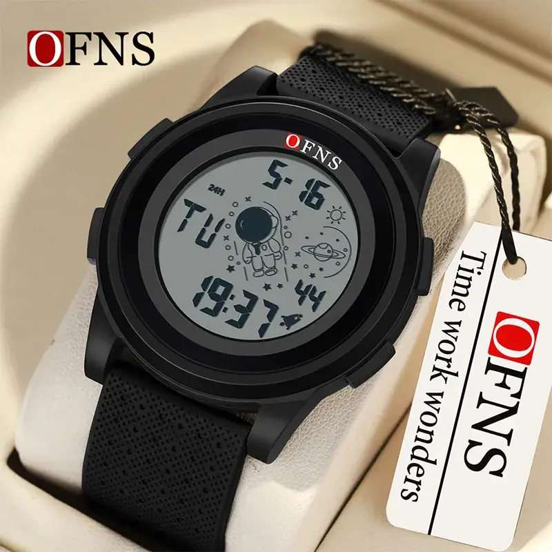 Ofns Digital Watch Black White 5.5" Student Watch - Image 5