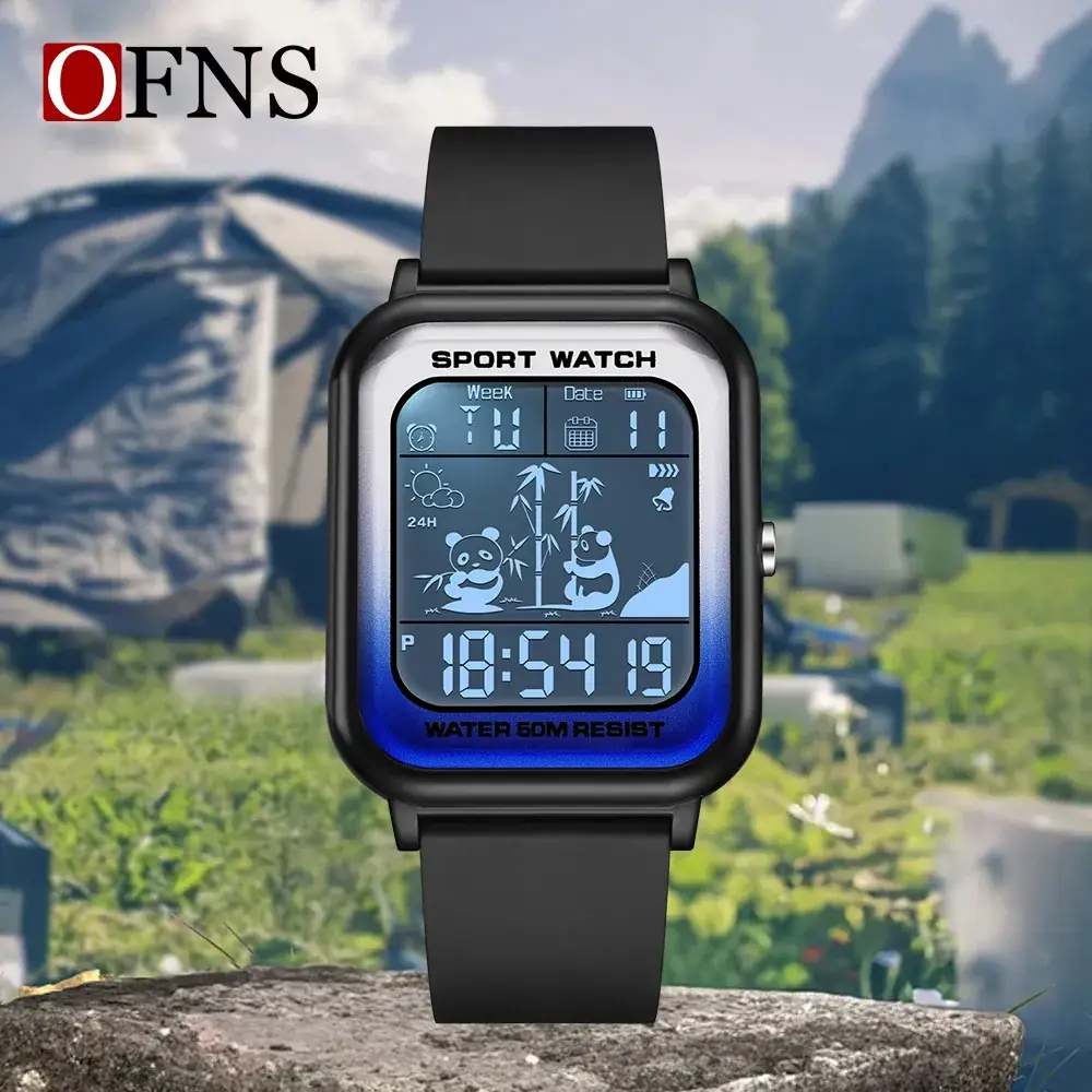 Ofns Digital Panda Watch Blue Sport Grade - Image 6