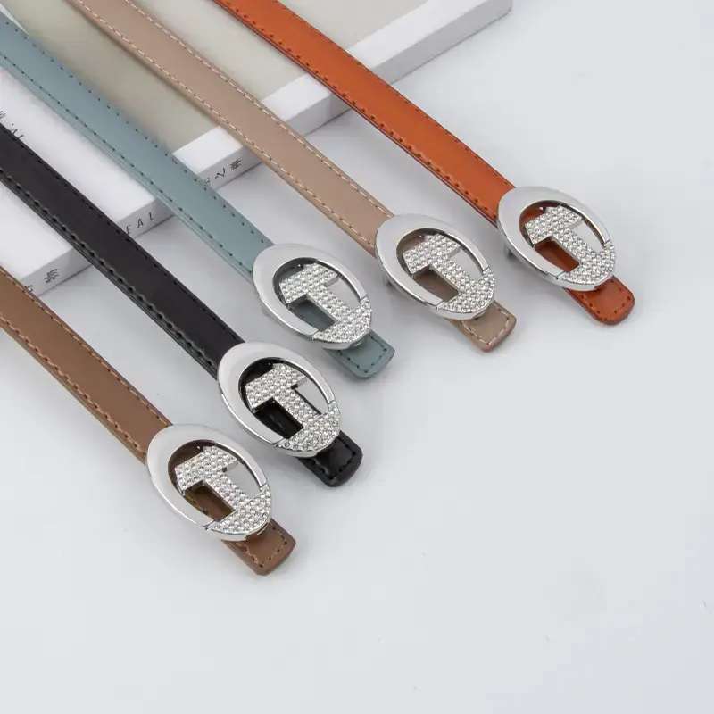 Women's Black Lettered Diamond Belt with Gold Buckle - Image 23