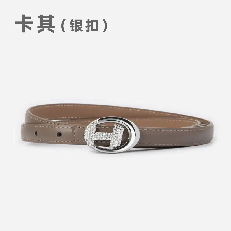 Women's Black Lettered Diamond Belt with Gold Buckle - Image 17