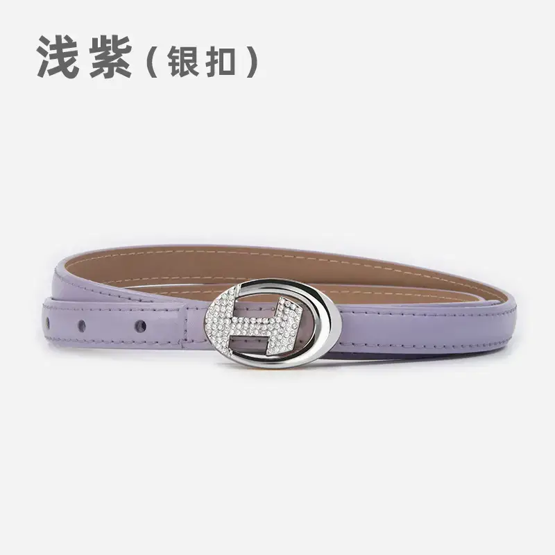 Women's Black Lettered Diamond Belt with Gold Buckle - Image 19