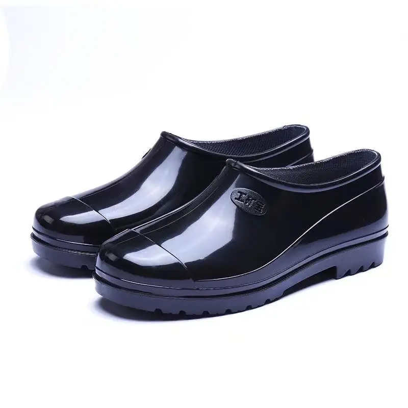 Women's low-top short low-cut rain boots waterproof integrated rubber shoes with fixed plush non-slip fashionable work rain boots - Image 7