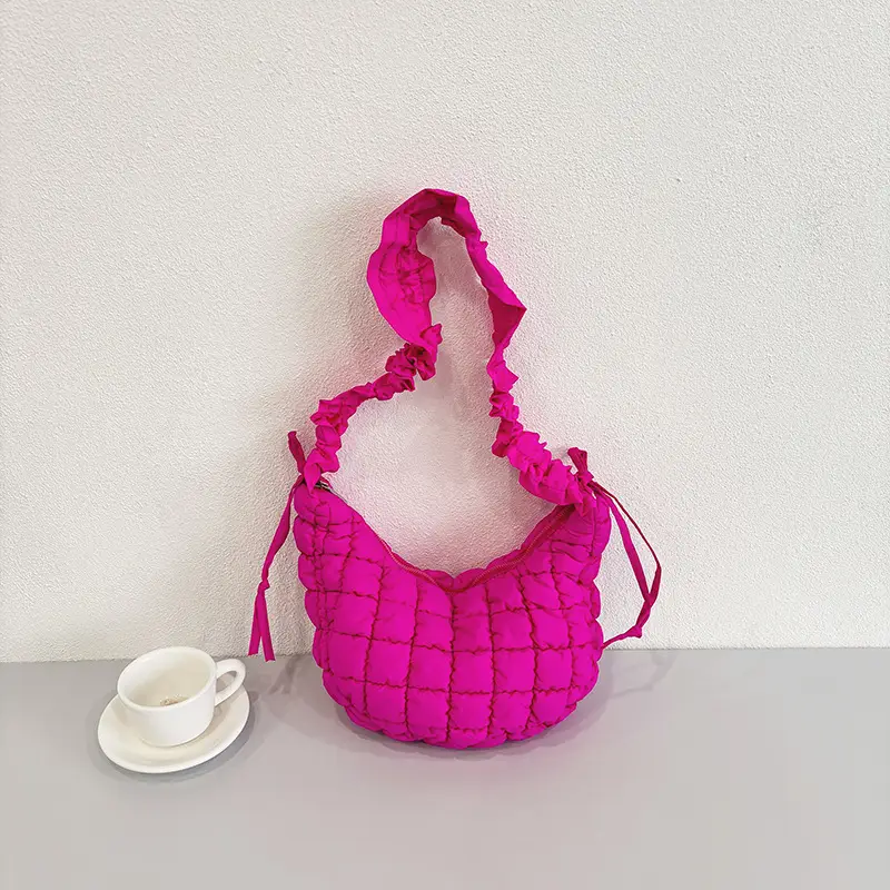 2025 Korean Style Pink Ruffled Shoulder Bag - Image 12