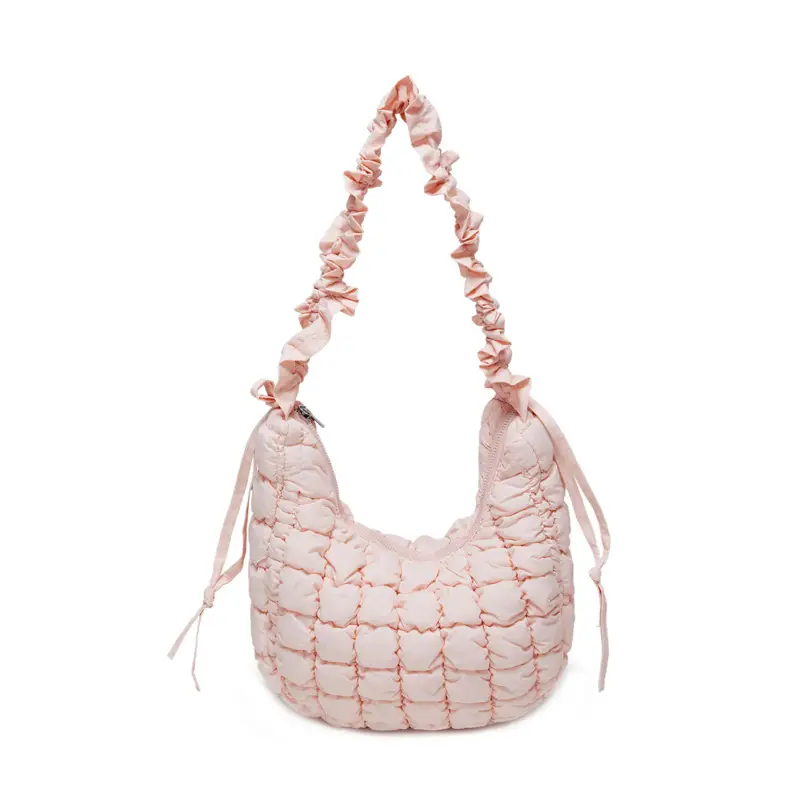 2025 Korean Style Pink Ruffled Shoulder Bag - Image 13