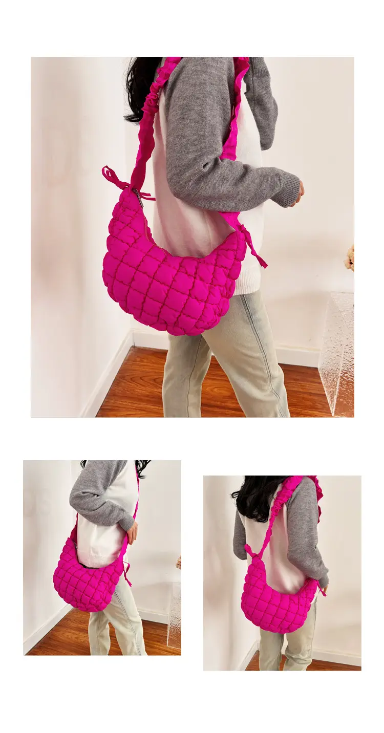 2025 Korean Style Pink Ruffled Shoulder Bag — feature 11