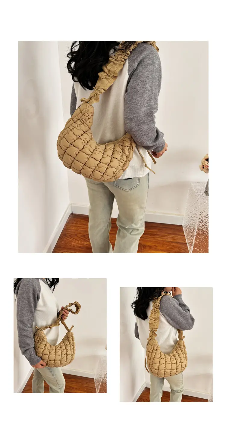 2025 Korean Style Pink Ruffled Shoulder Bag — feature 12