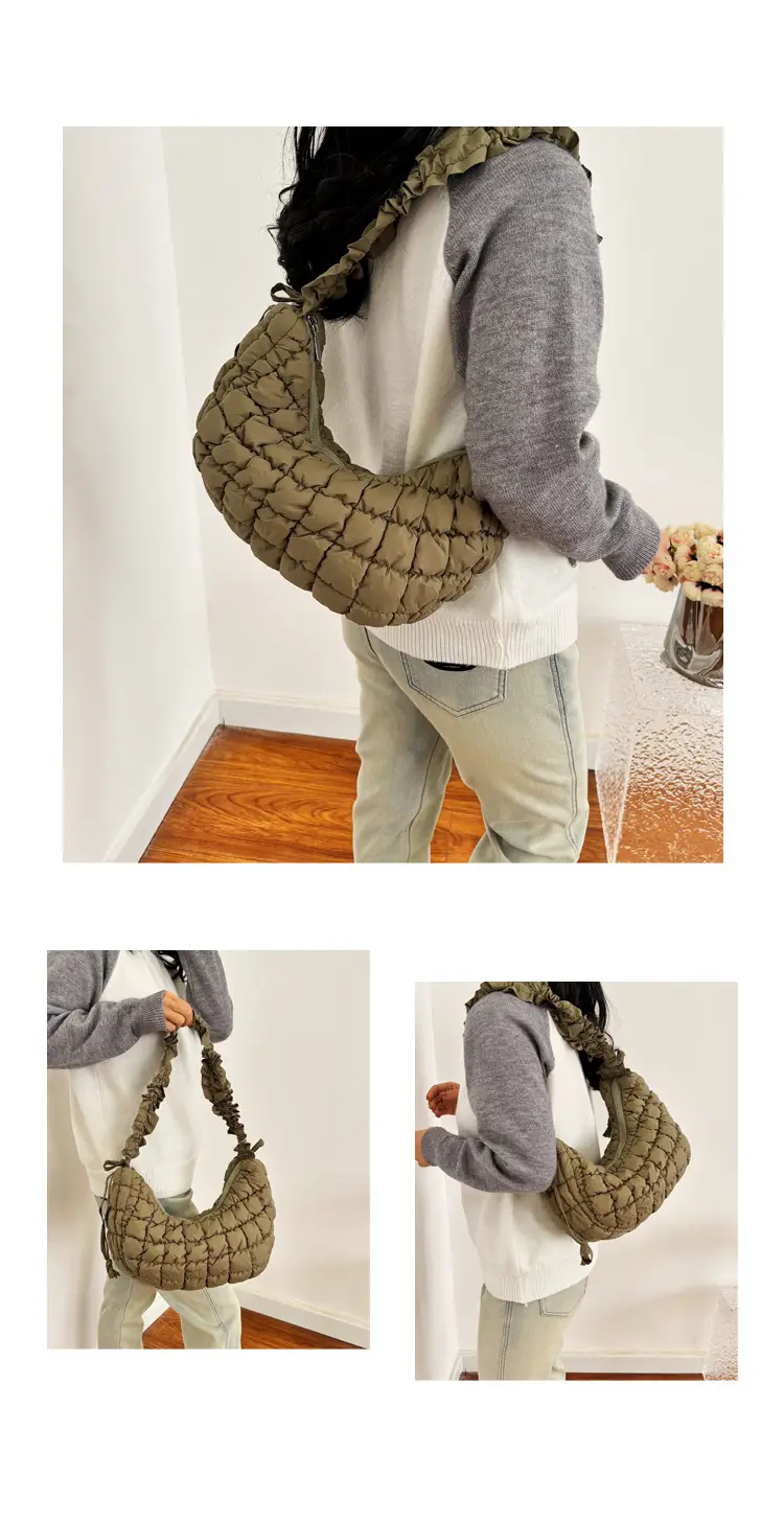 2025 Korean Style Pink Ruffled Shoulder Bag — feature 13