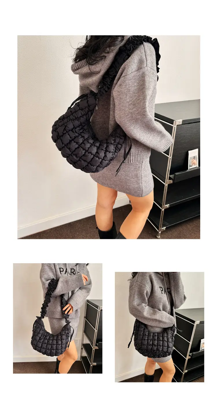 2025 Korean Style Pink Ruffled Shoulder Bag — feature 14