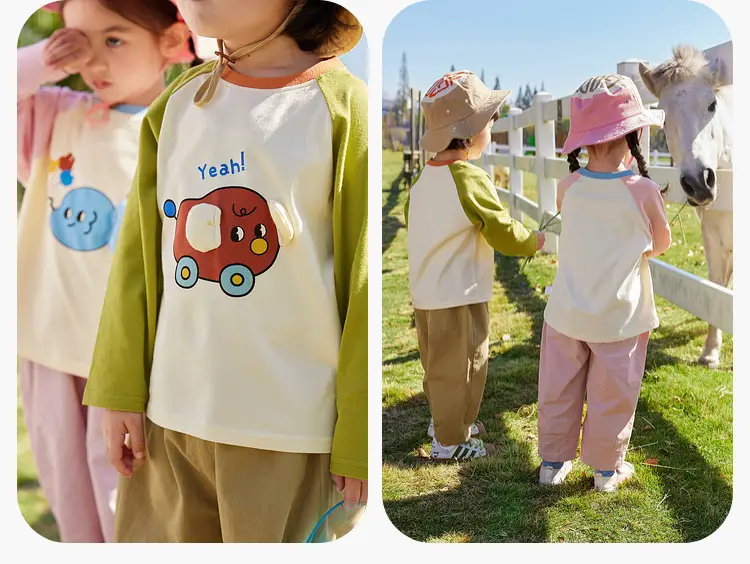 Dudu Home Boys' Long Sleeve T-Shirt Spring Yellow Orange — feature 24