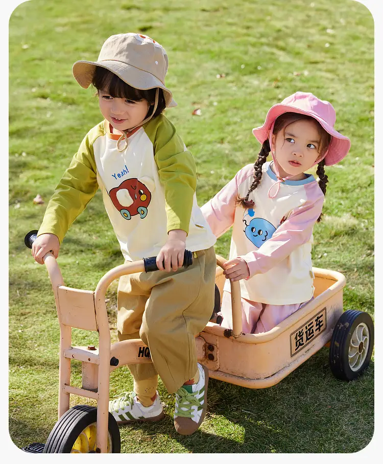 Dudu Home Boys' Long Sleeve T-Shirt Spring Yellow Orange — feature 25