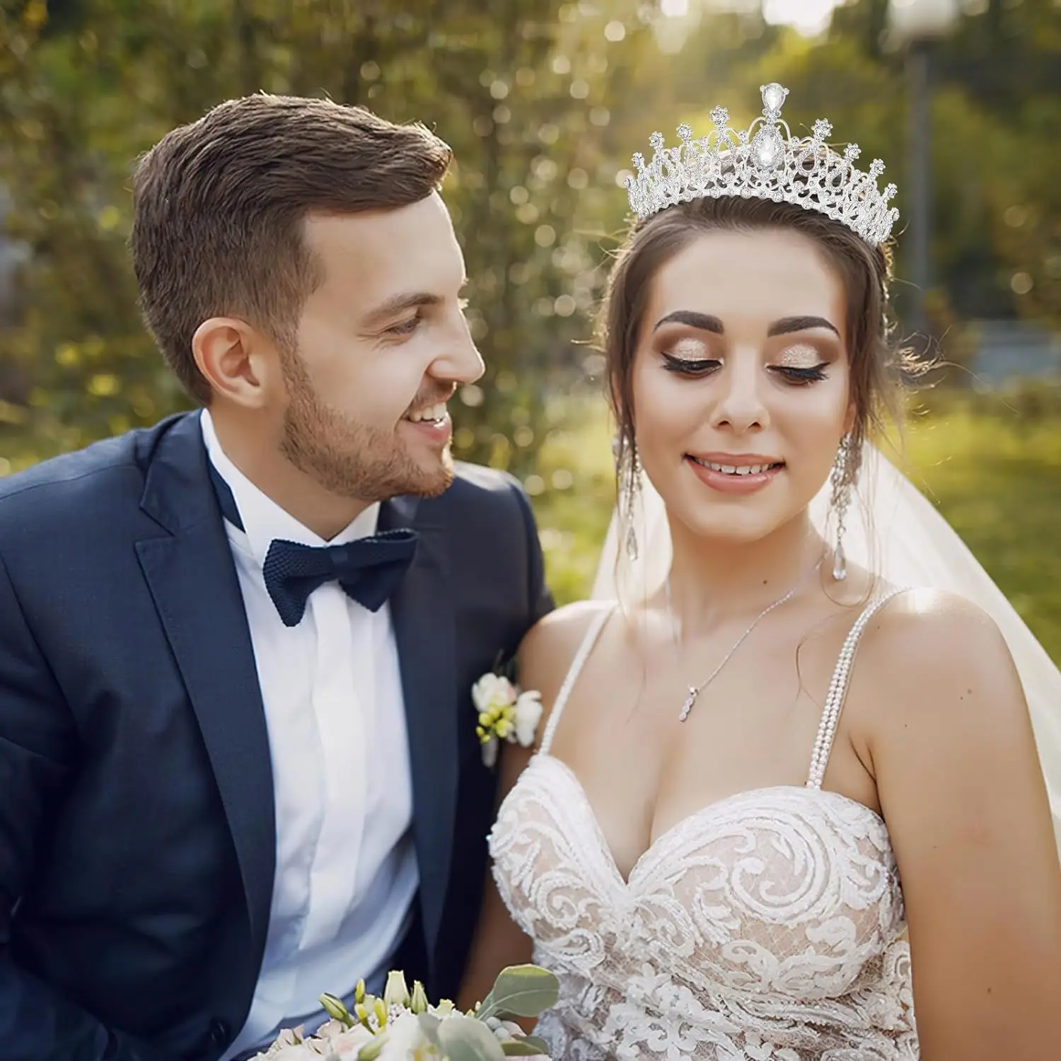 Crystal Crown Hair Accessory for Wedding Party Hair — feature 32