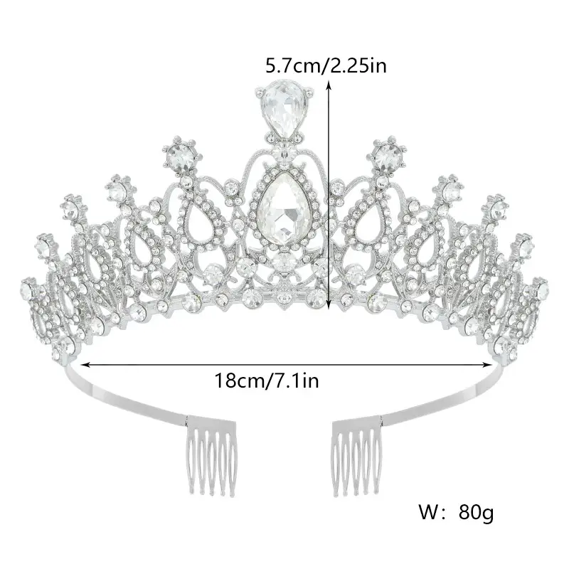 Crystal Crown Hair Accessory for Wedding Party Hair — feature 35