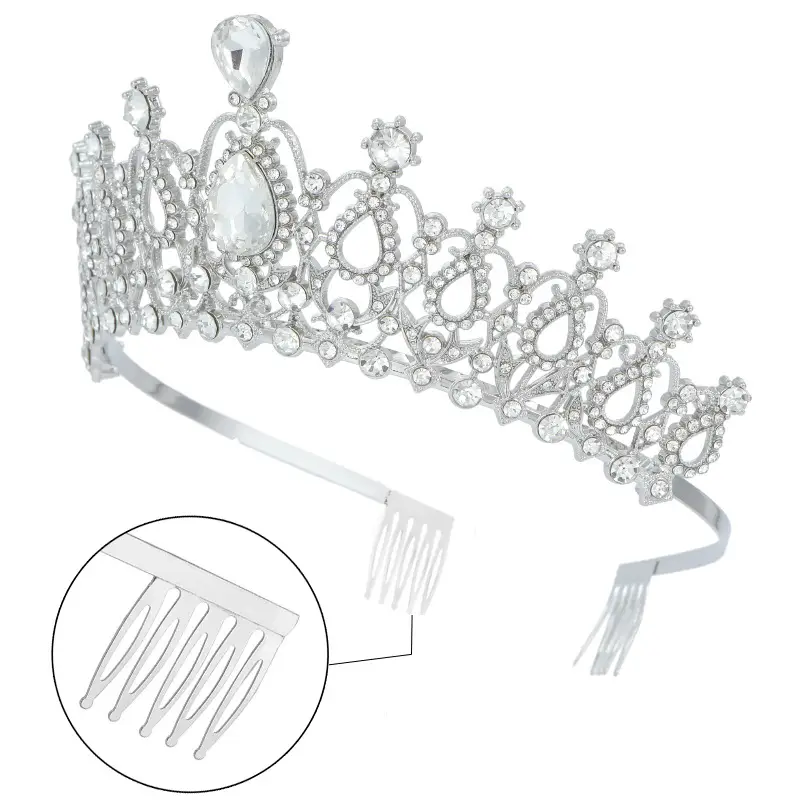 Crystal Crown Hair Accessory for Wedding Party Hair — feature 38