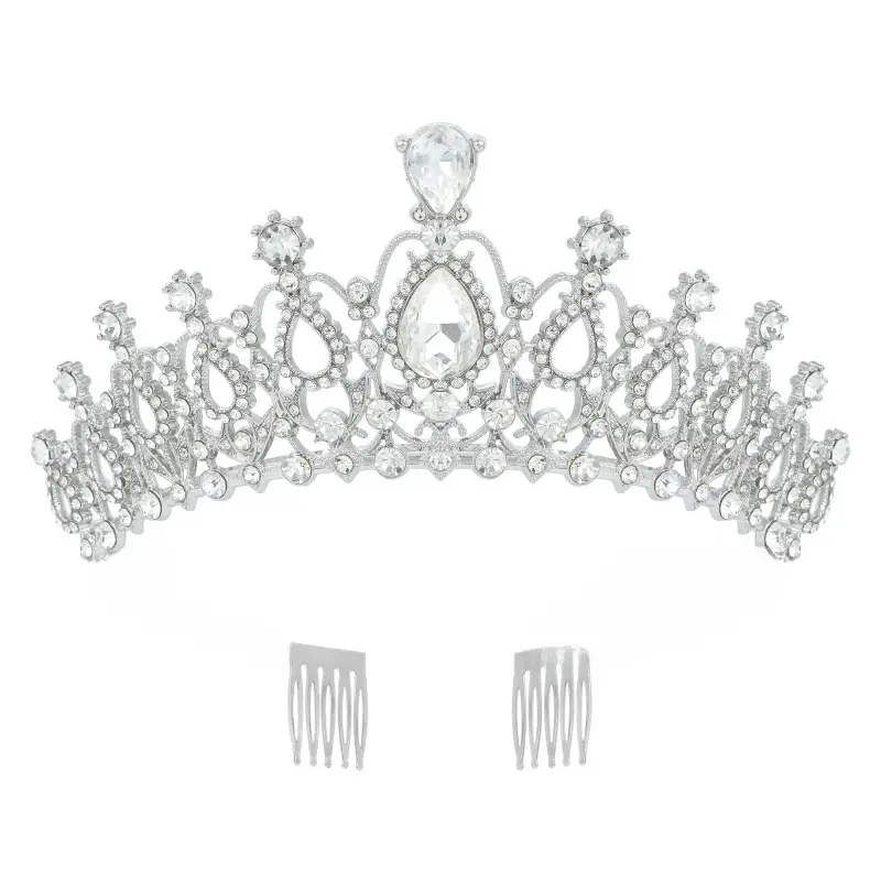 Crystal Crown Hair Accessory for Wedding Party Hair - Image 2
