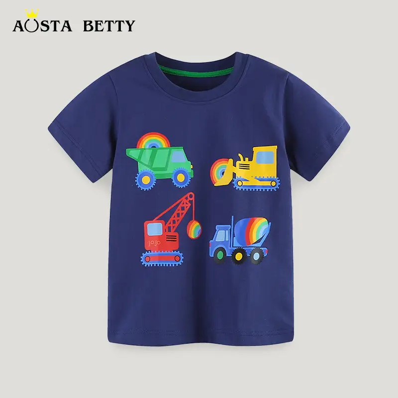 2024 Boys T-Shirt Blue Car Print Summer Wear - Image 2