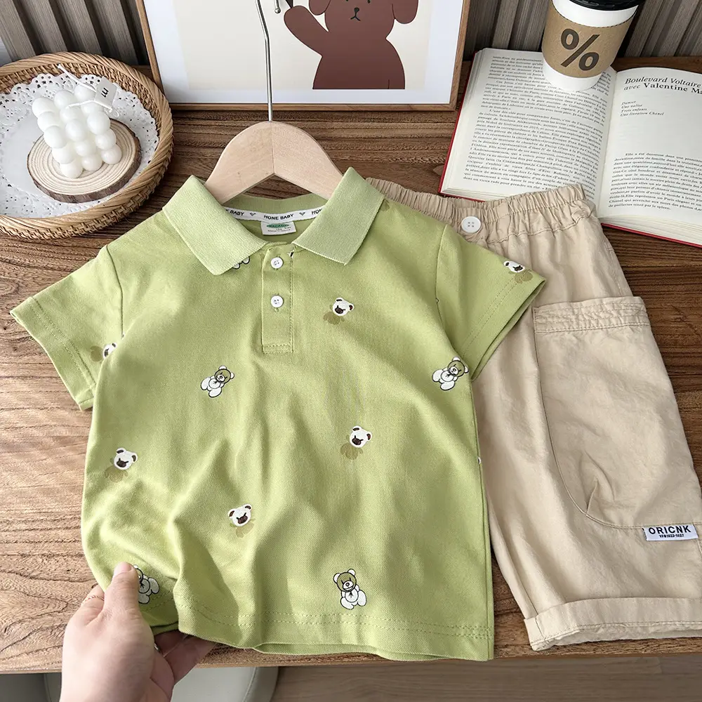 2024 Boys Cartoon Cotton Polo Shirt Short Sleeve - Image 2