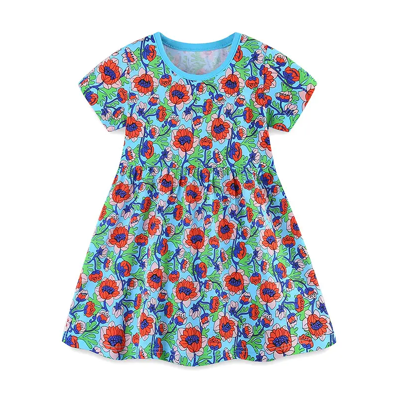 Girls Floral Printed Skirt Summer Wear